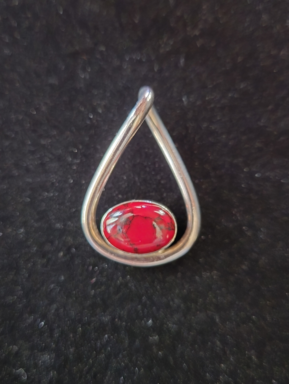Red Jasper/Silver Slide Pendent